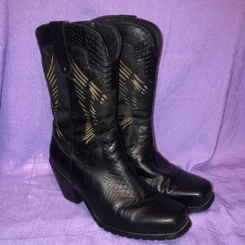 Used Women’s Ride Tec Motorcycle Boot Size 10 8547 Black